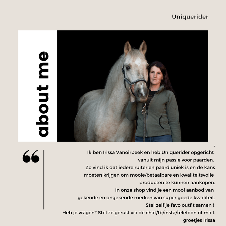 Uniquerider - Bilterweg 70, 3840 Borgloon, België. Contact: +32 479 284816, info@uniquerider.be. BTW-nummer: BE0806 653 780.